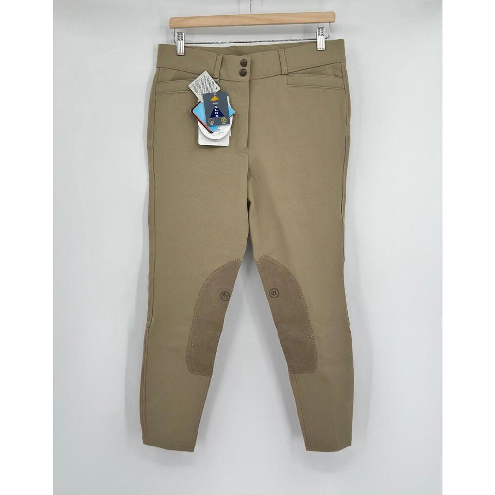 Ovation Womens Tan EuroWeave Knee Patch Low Rise Breeches Pants Sz 32R NEW